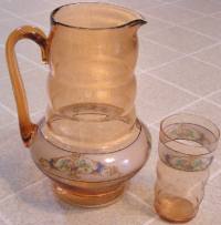 Dunbar #5024 Iced Tea Set w/ Unknown Decoration