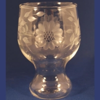 Federal Beer Glass w/ Cornflower Cutting
