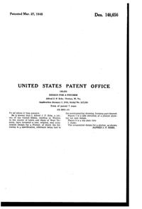 West Virginia Glass Specialty Pitcher Design Patent D140656-2