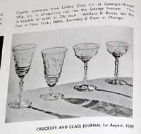 Libbey / Cataract Sharp Cut Stem Advertisement
