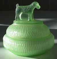 Greensburg Powder Box w/ Standing Terrier Finial