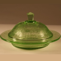 Hazel-Atlas Florentine #2 (Poppy #2) Butter Dish