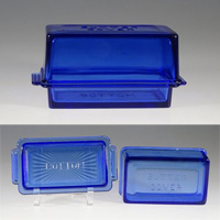 Hazel-Atlas Embossed Cobalt Butter
