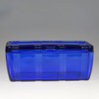 Hazel-Atlas Criss-Cross Cobalt Refrigerator Jar