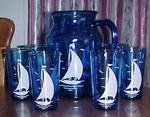 Hazel-Atlas Sailboat Water Set