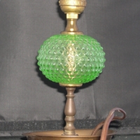 Houze Glass Green Hobnail Lamp
