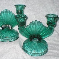 Jeannette Swirl Two-Light Candlesticks