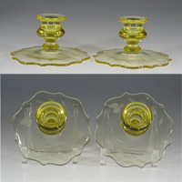 Lancaster # 833 Candlesticks w/ Cutting