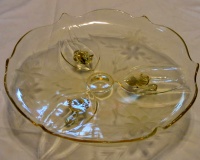 Lancaster #1831/7 Petal Cake Plate w/ Cutting