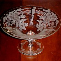 Libbey Compote w/ Floral Cutting