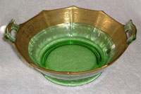 Liberty Works Octagon Optic "Egg Harbor"  Bowl w/ Gold Decoration