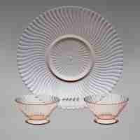 MacBeth-Evans Spiral Petalware Cake & Ice Cream Set
