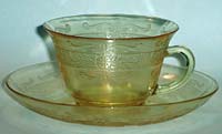 Macbeth-Evans S Pattern "Stippled Rose Band" Cup and Saucer