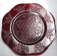 Macbeth-Evans R Pattern "American Sweetheart" Ruby Plate
