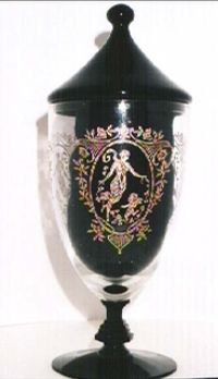Maryland Glass Co. #  230 Candy with Cupid and Psyche Etch