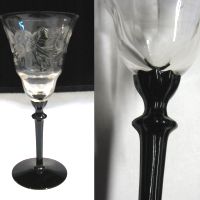 Maryland Glass Co. #   44 Bi-Color Goblet w/ #490 Cutting