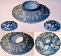 Phoenix #383 Sculptured Cameo Strawberry Console Bowl & #384 Candleholders
