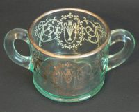 Standard # 647 Cream & Sugar w/ Grecian Urn Silver Overlay