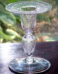 Steuben Etched Candlestick