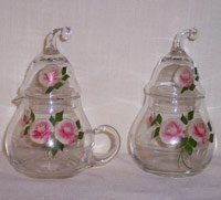 West Virginia Glass Specialty Pear Shaped Cream & Sugar