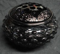L. E. Smith Hobnail Flower Bowl w/ # 8 Flower Block