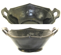 L. E. Smith Handled Bowl w/ Unknown Silver Overlay