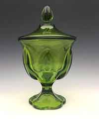 L. E. Smith # 3804  Simplicity "Six Petal" Covered Candy Jar