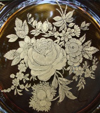 Cambridge # 722 Dresden Rose Etch Gold Encrusted