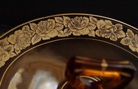 Cambridge # 720 Gold Roses Etch on Cambridge Center Handle Server