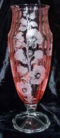 Cambridge #6017 Etch on #1297 Vase