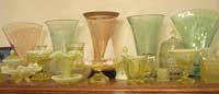 Vases and  Topaz Opalescent Glass