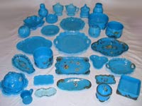 Blue Opaque Pressed Glass