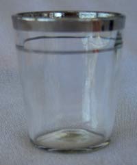 Unknown Paneled Shot Glass with Silver Rim