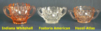 Comparison of Indiana Whitehall, Fostoria American, and Hazel-Atlas Cube