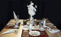 Metlox Pottery and Cambridge  Table Setting