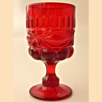 Fenton Ruby Eye Winker Goblet for L.G. Wright