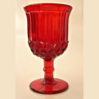 Fenton Ruby Sawtooth Goblet for L.G. Wright