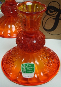 Fenton Olde Virginia Glass # 1970 Daisy & Button Candlestick