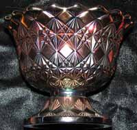Fenton Olde Virginia Glass #9151 Fine Cut & Block Footed Nut Dish