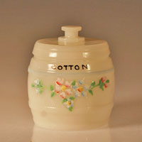 Kruger Glass Milk Glass Cotton Ball Jar