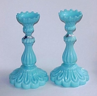 Portieux-Vallerysthal Opal Veritable Candlesticks