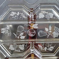 Fostoria #320 Fruits Etch on #2419 Mayfair Relish