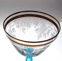 Fostoria # 272 Delphian Etch with Duchess Gold Band