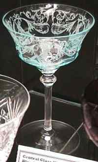 Central #1445 Blue Sherbet with Morgan Etch