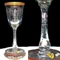 Tiffin #17724 Afton Stem w/ Gold-Encrusted Etch