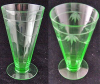 Tiffin #14188 Footed Tumbler w/ Unknown Cutting