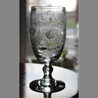 Heisey #4090 Coventry Stems w/ #500 Belvedere Etch