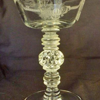 Heisey #3404 Spanish Saucer Champagne w/ #461 Concord Etch