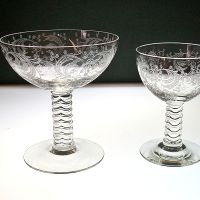 Heisey #4083 Stanhope Stemware w/ #490 Maytime Etching