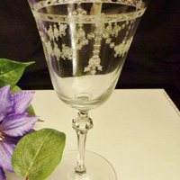 Heisey #3333 Old Glory Goblet w/ #161 Somerset Etch